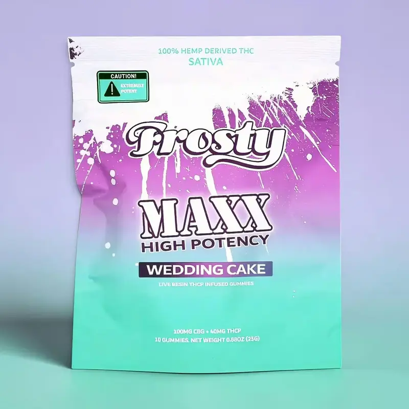 Frosty MAXX Gummies 10ct 40mg THCP Wedding Cake Sativa