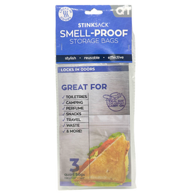 Stink Sack Stink Sack Bag 7.5" x 7" 3pc Clear