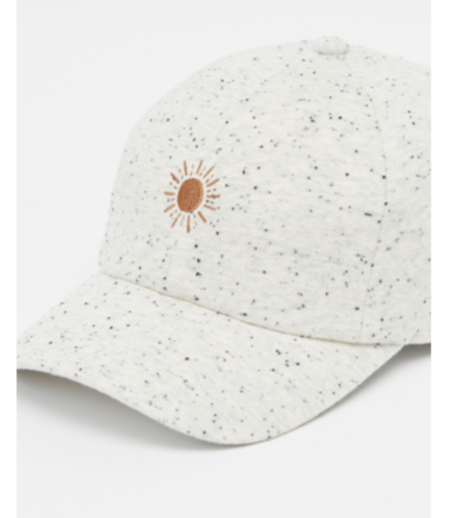 Ten Tree Sun Embroidery Fleck Jersey Peak Hat - WHITE SNOW FLECK