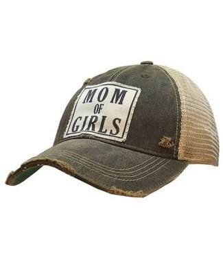 Vintage Life Mom Of Girls Distressed Trucker Cap