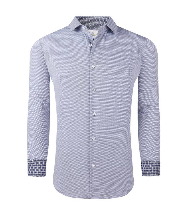 #wearfnf Solid Dobby Jacquard Pattern L/S Shirt - SILVER