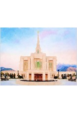 Watercolor Temple Full Background 11x14  - Ogden
