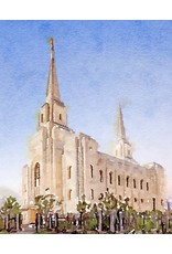 Watercolor Temple Full Background 11x14 - Brigham City