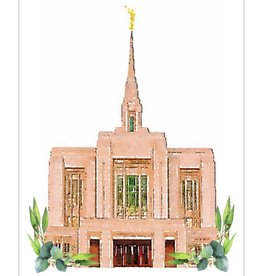 Watercolor Temple 5x7 - Ogden