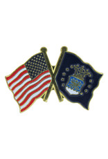 Lapel Pin - US and Air Force Flags