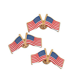 FUN EXPRESS Lapel Pins - United States (USA) Double Flag 24ct