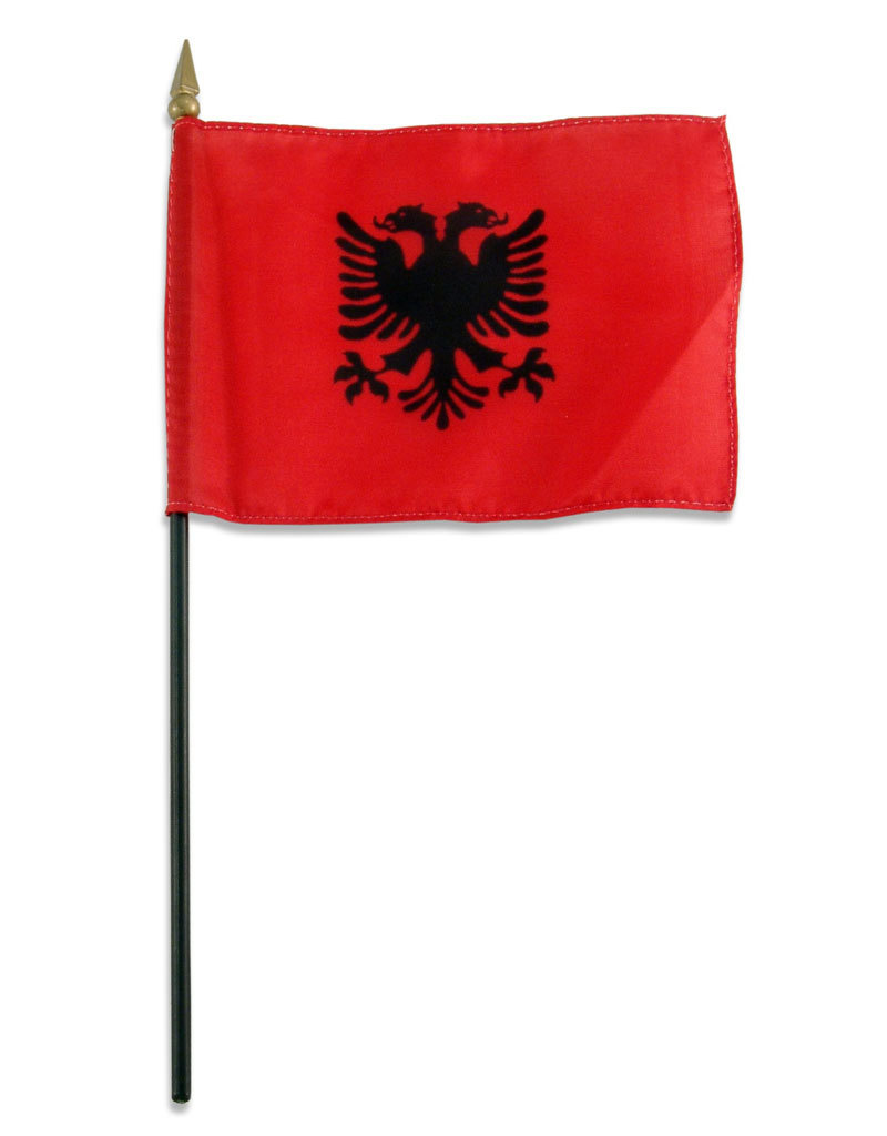 Stick Flag 4"x6" - Albania