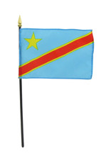 Stick Flag 4"x6" - Democratic Republic of Congo