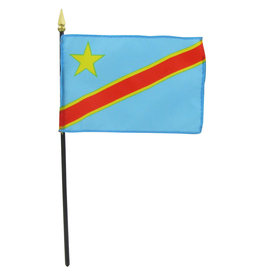Stick Flag 4"x6" - Democratic Republic of Congo