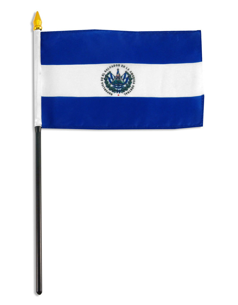 Stick Flag 4"x6" - El Salvador