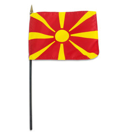 Stick Flag 4"x6" - Macedonia