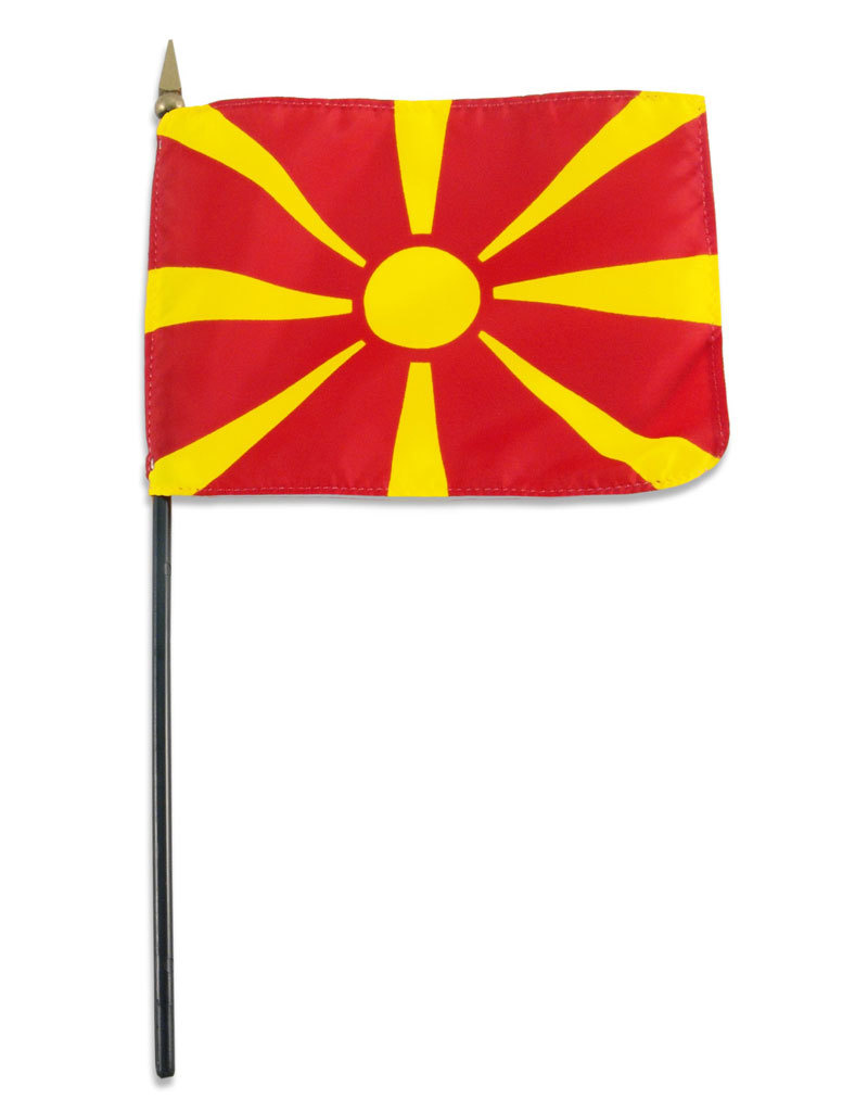 Stick Flag 4"x6" - Macedonia