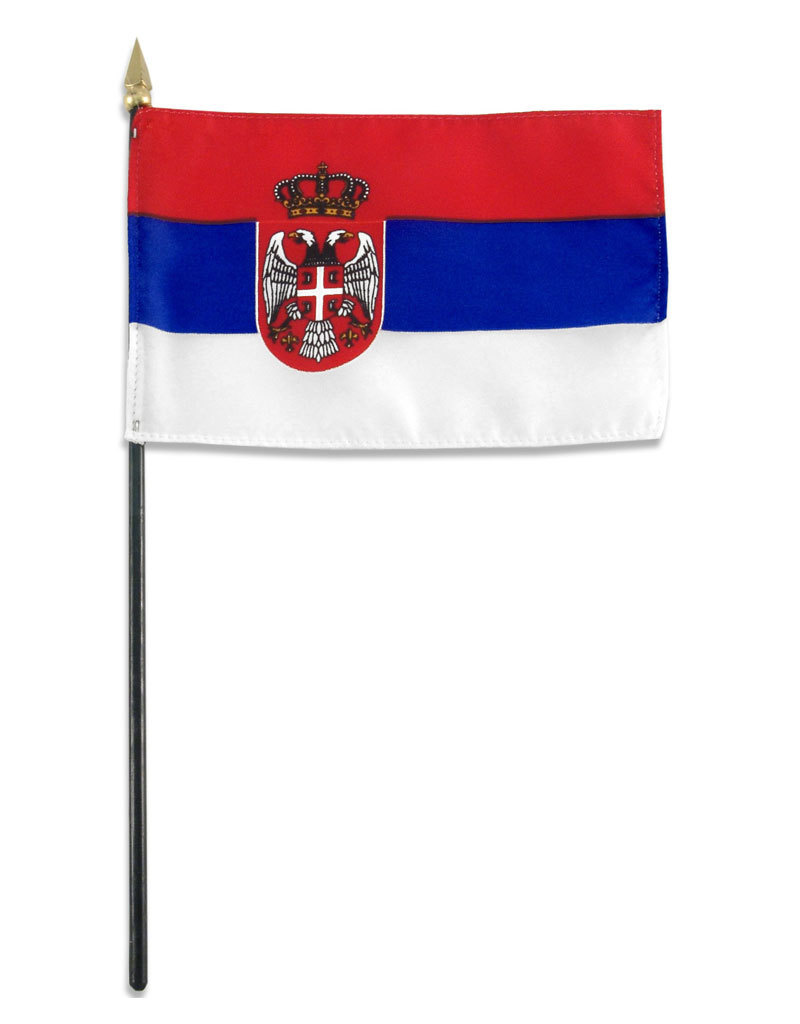 Stick Flag 4"x6" - Serbia