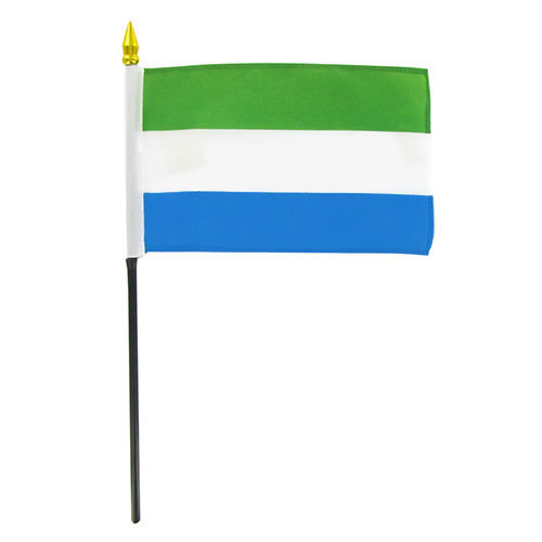 Stick Flag 4"x6" - Sierra Leone