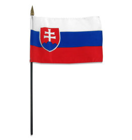 Stick Flag 4"x6" - Slovakia