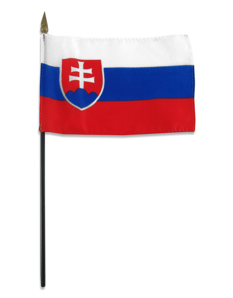 Stick Flag 4"x6" - Slovakia