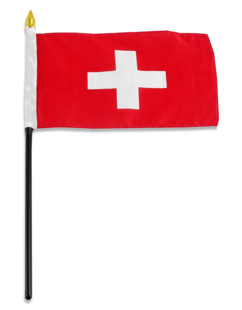 Stick Flag 4"x6" - Switzerland