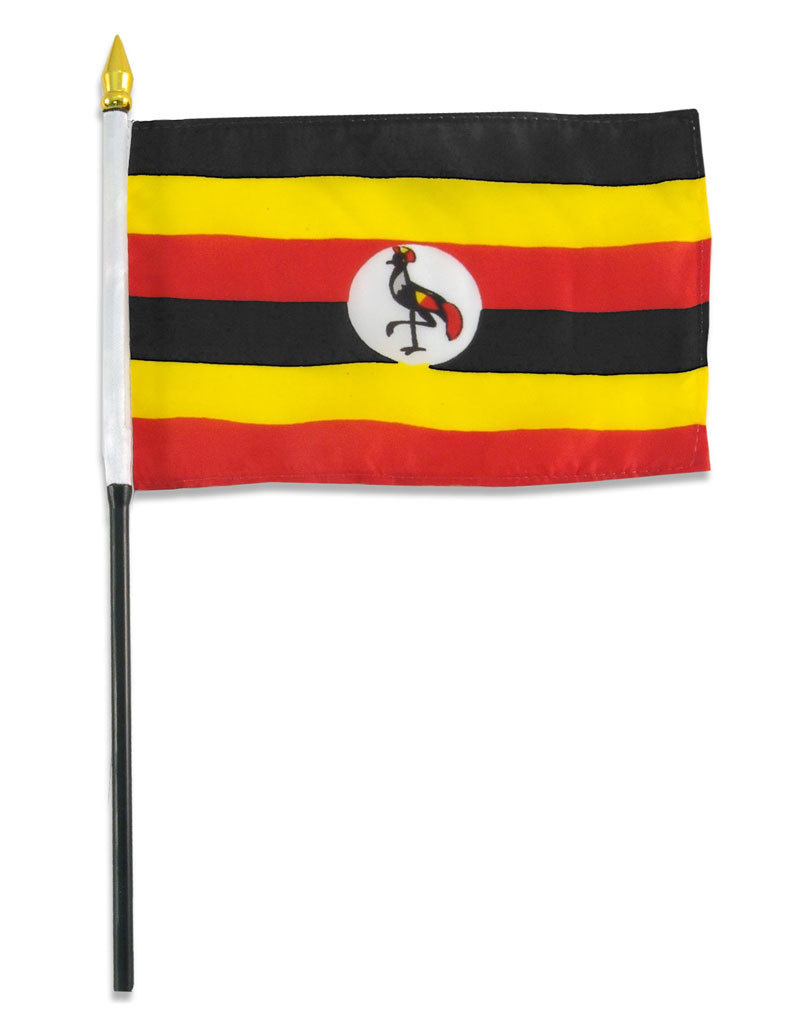 Stick Flag 4"x6" - Uganda