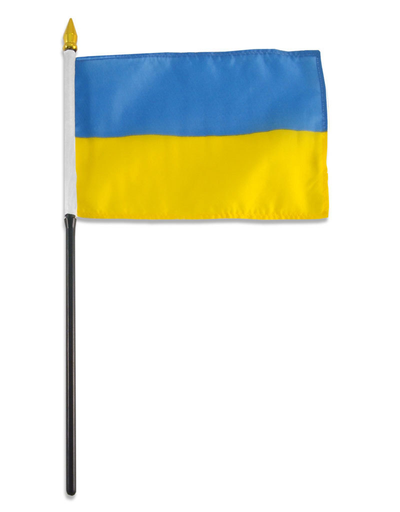 Stick Flag 4"x6" - Ukraine