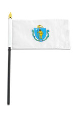 Stick Flag 4"x6" - Massachusetts