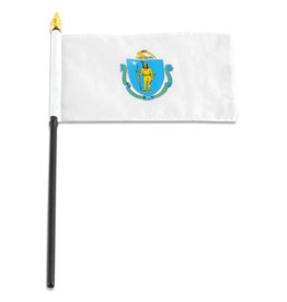 Stick Flag 4"x6" - Massachusetts