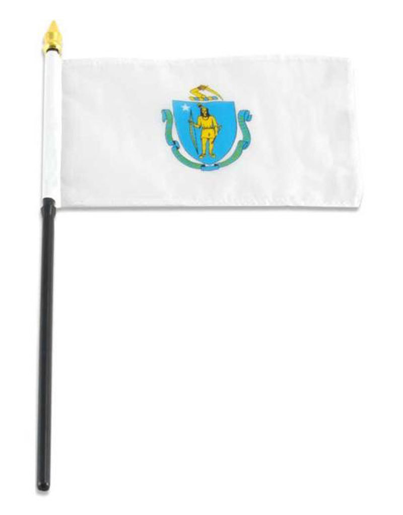 Stick Flag 4"x6" - Massachusetts