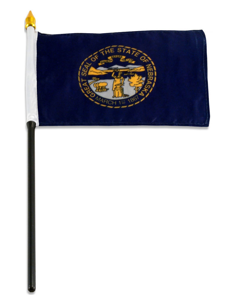 Stick Flag 4"x6" - Nebraska