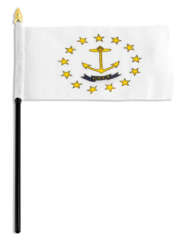 Stick Flag 4"x6" - Rhode Island