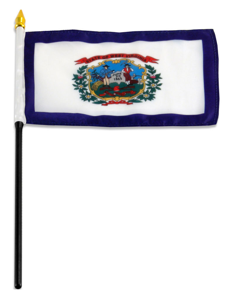 Online Stores Stick Flag 4"x6" - West Virginia