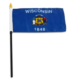 Stick Flag 4"x6" - Wisconsin