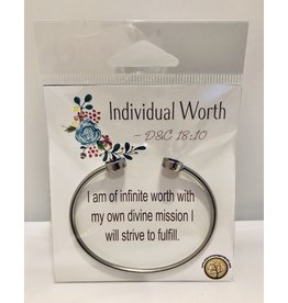 YW Value Cubic Zicornia Open Cuff Bracelet - Individual Worth