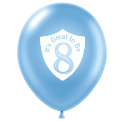 Great to Be 8 Balloon Blue Pearl