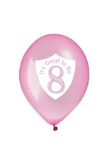Great to Be 8 Balloon Pink Pearl