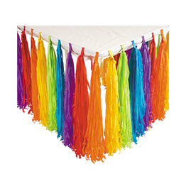 FUN EXPRESS Rainbow Party - Fringe Table Skirt