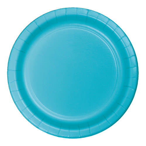 Creative Converting Bermuda Blue - Plates, 7" Round Paper 24ct