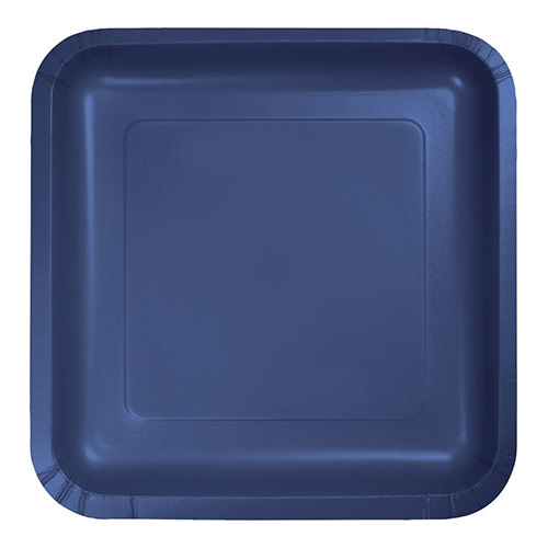 Creative Converting Navy - Plates, 9" Square Paper 18ct