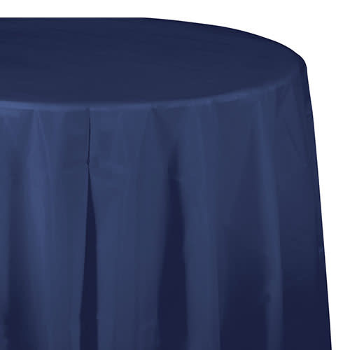 Creative Converting Navy - Tablecover, 82" Rnd Plastic