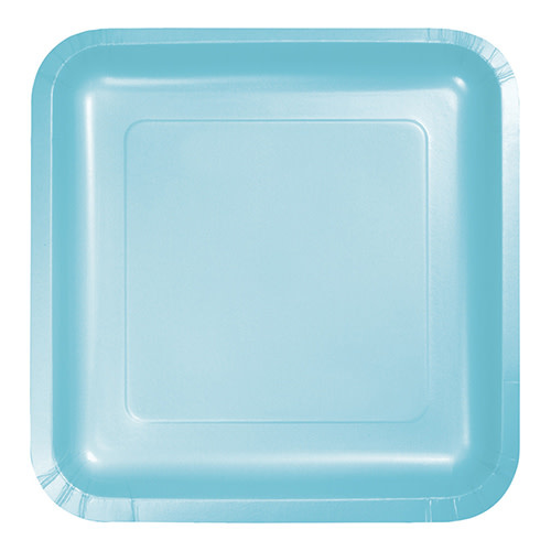 Creative Converting Pastel Blue - Plates, 7" Square Paper 18ct