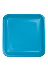 Creative Converting Turquoise - Plates, 7" Square Paper 18ct