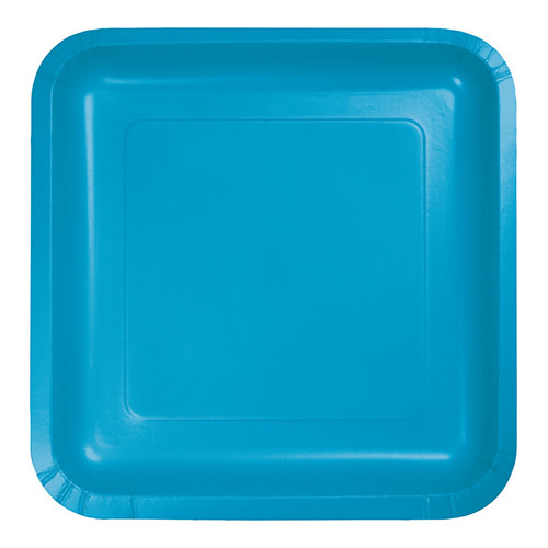 Creative Converting Turquoise - Plates, 7" Square Paper 18ct