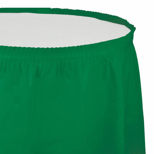 Creative Converting Emerald Green - Tableskirt, 14' Plastic