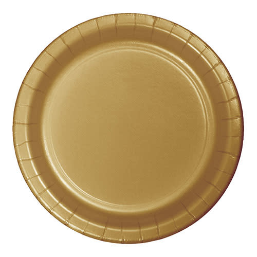 Creative Converting Glittering Gold - Plates, 7" Round Paper 24ct