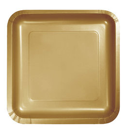 Creative Converting Glittering Gold - Plates, 7" Square Paper 18ct