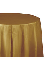 Creative Converting Glittering Gold - Tablecover, 82" Rnd Plastic