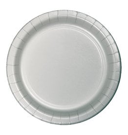 Creative Converting Shimmering Silver - Plates, 10" Round Paper 24ct