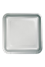 Creative Converting Shimmering Silver - Plates, 7" Square Paper 18ct