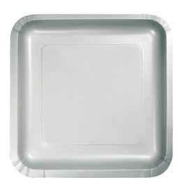 Creative Converting Shimmering Silver - Plates, 9" Square Paper 18ct