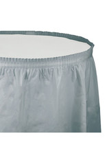 Creative Converting Shimmering Silver - Tableskirt, 14' Plastic