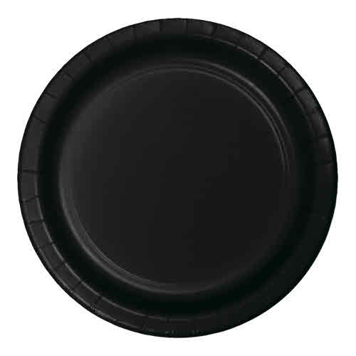 Creative Converting Black Velvet - Plates, 7" Round Paper 24ct
