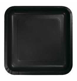 Creative Converting Black Velvet - Plates, 7" Square Paper 18ct